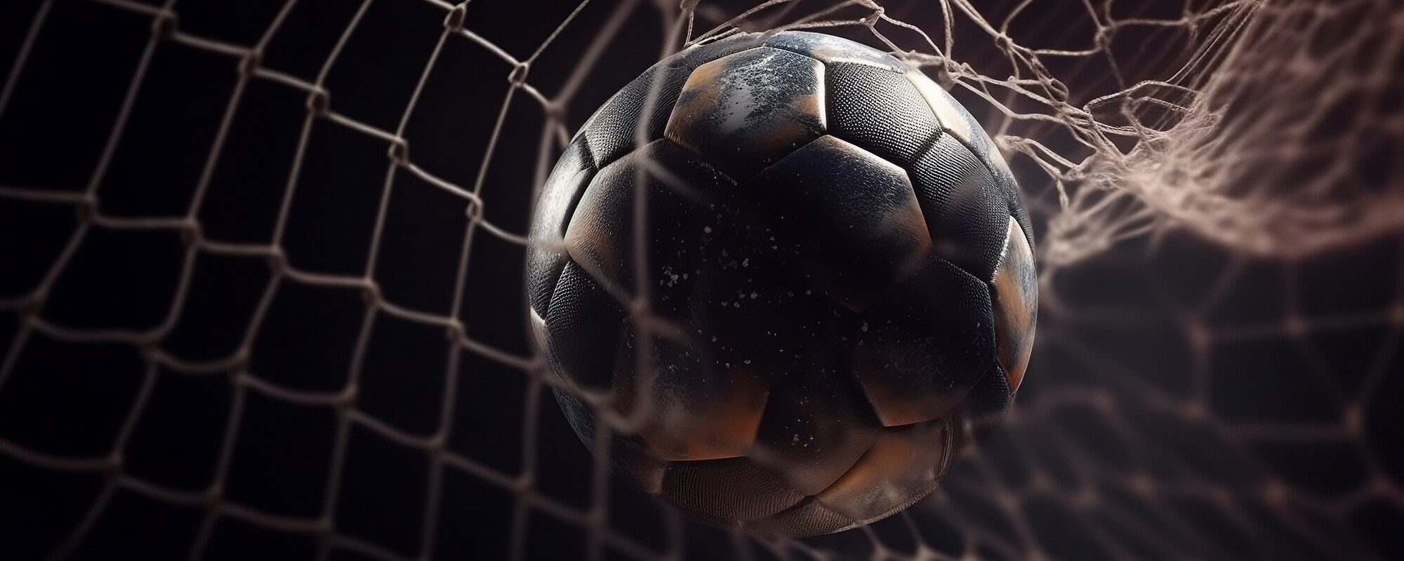 soccer ball entering the net