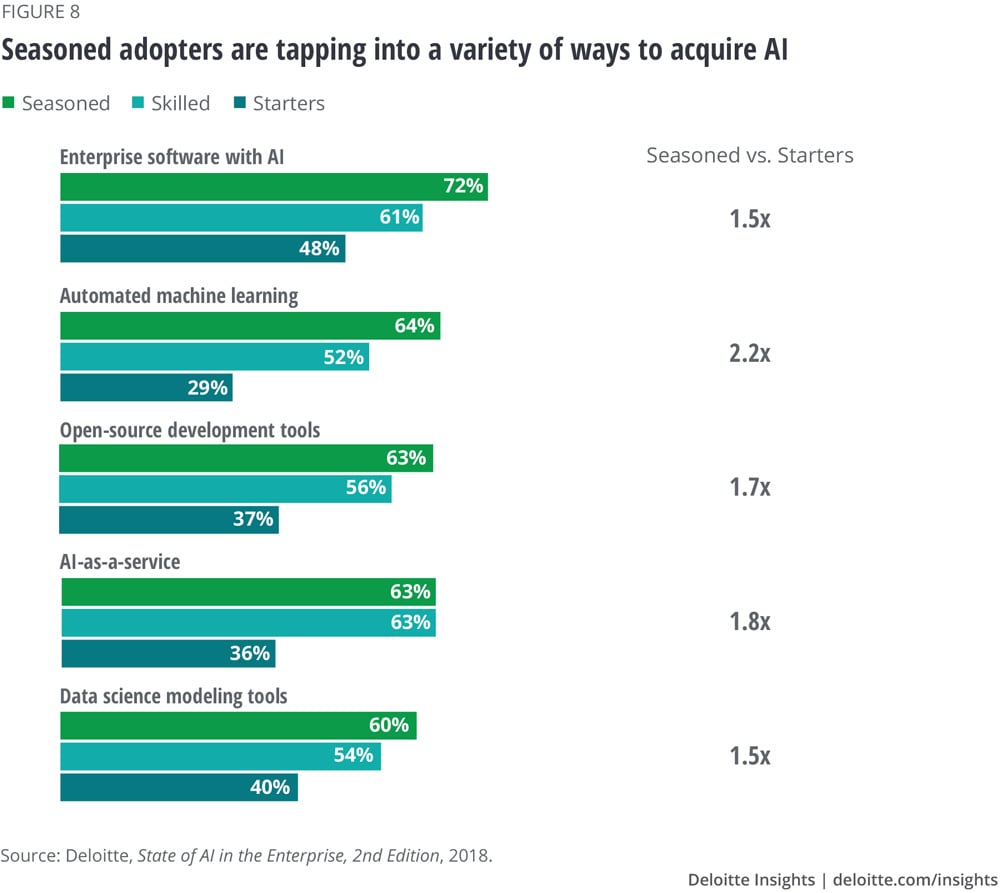 Seasoned adopters are tapping into a variety of ways to acquire AI